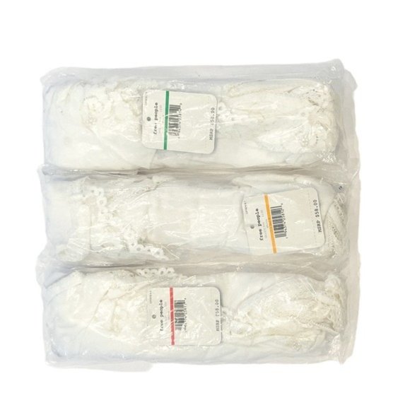 FREE PEOPLE Side of Sass Lace-Trim Cotton Bodysuit - White NWT - Picture 6 of 7